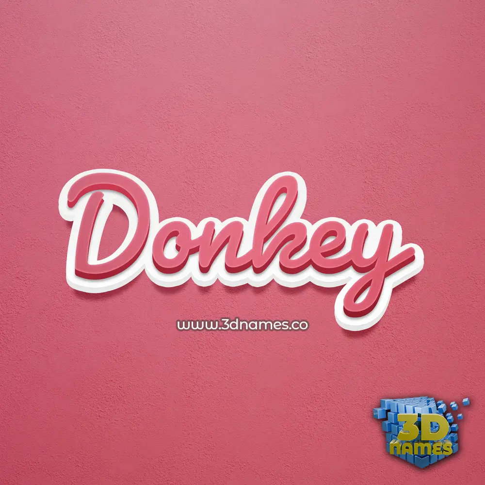donkey in Red Scribble style - 3D name wallpaper