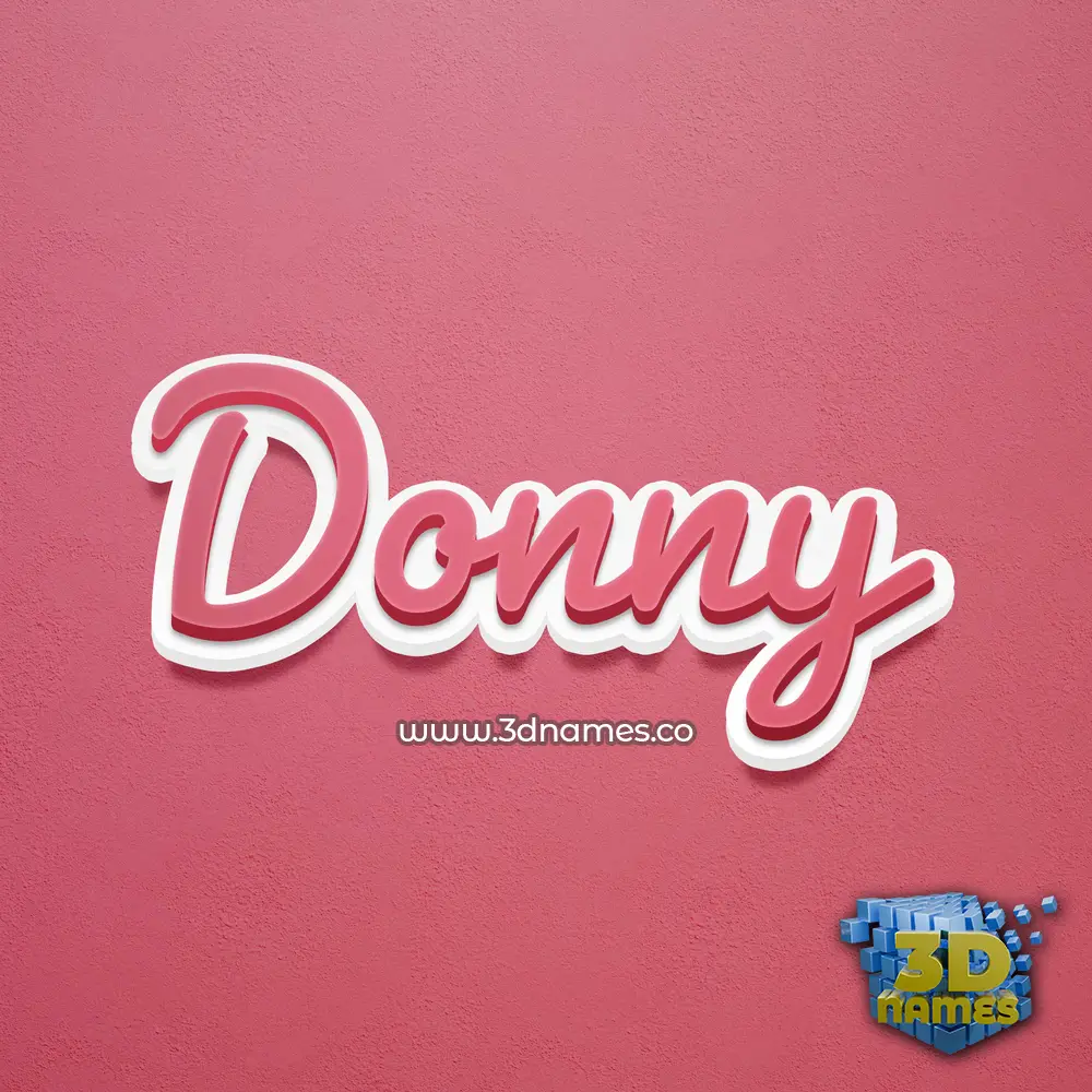donny in Red Scribble style - 3D name wallpaper