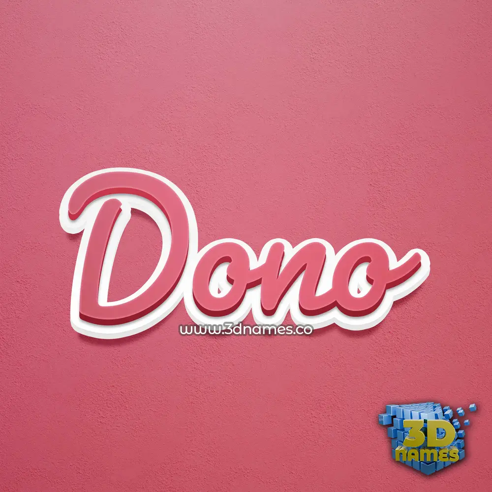 dono in Red Scribble style - 3D name wallpaper