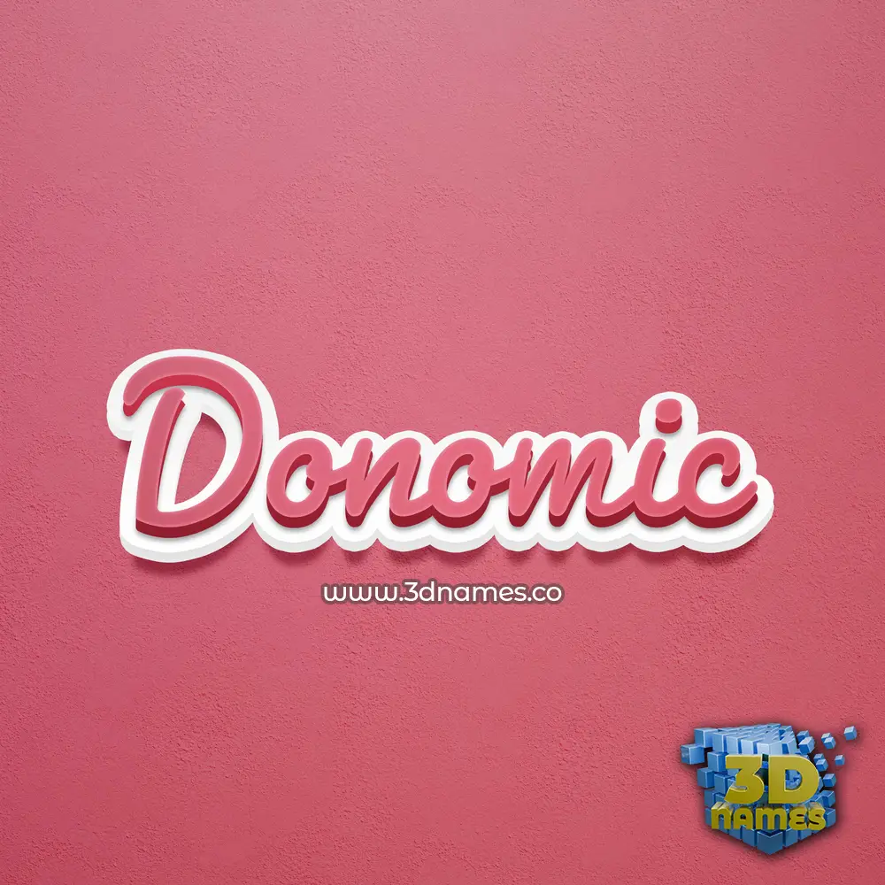 donomic in Red Scribble style - 3D name wallpaper