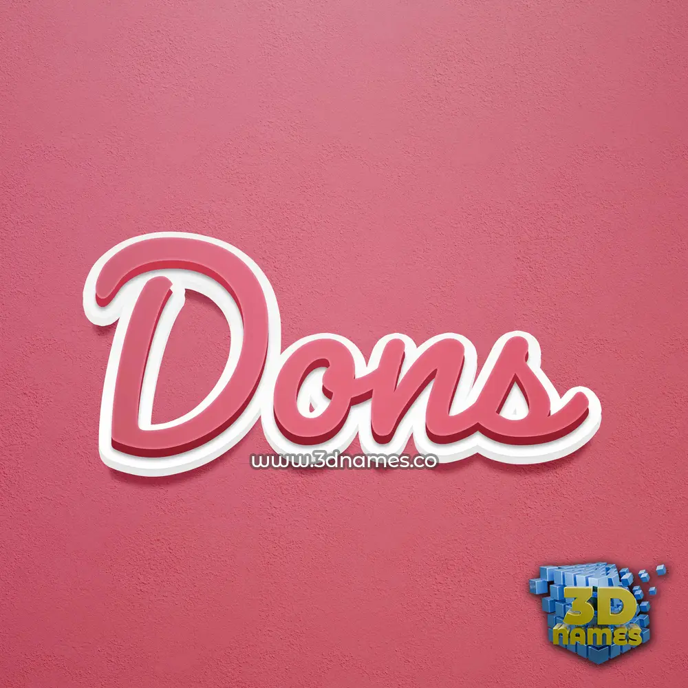 dons in Red Scribble style - 3D name wallpaper