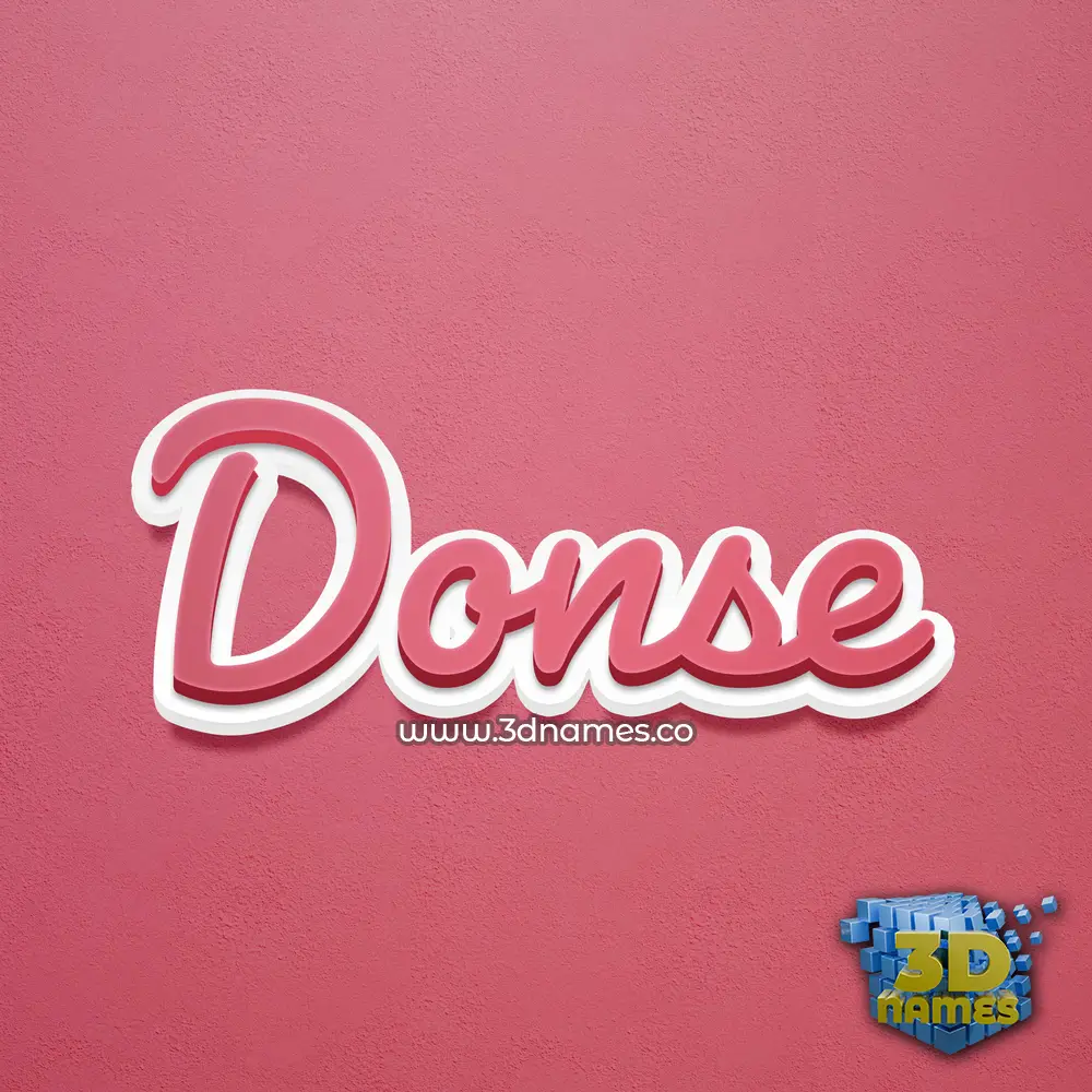 donse in Red Scribble style - 3D name wallpaper