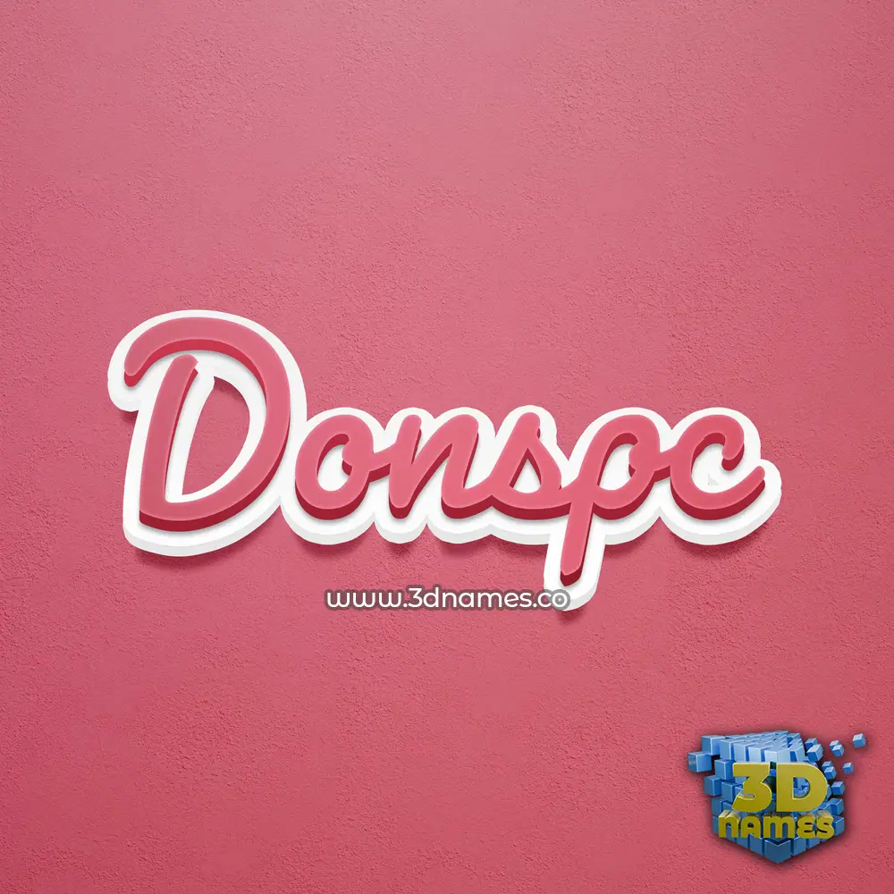 donspc in Red Scribble style - 3D name wallpaper