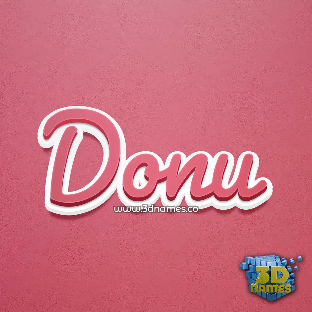 donu in Red Scribble style - 3D name wallpaper