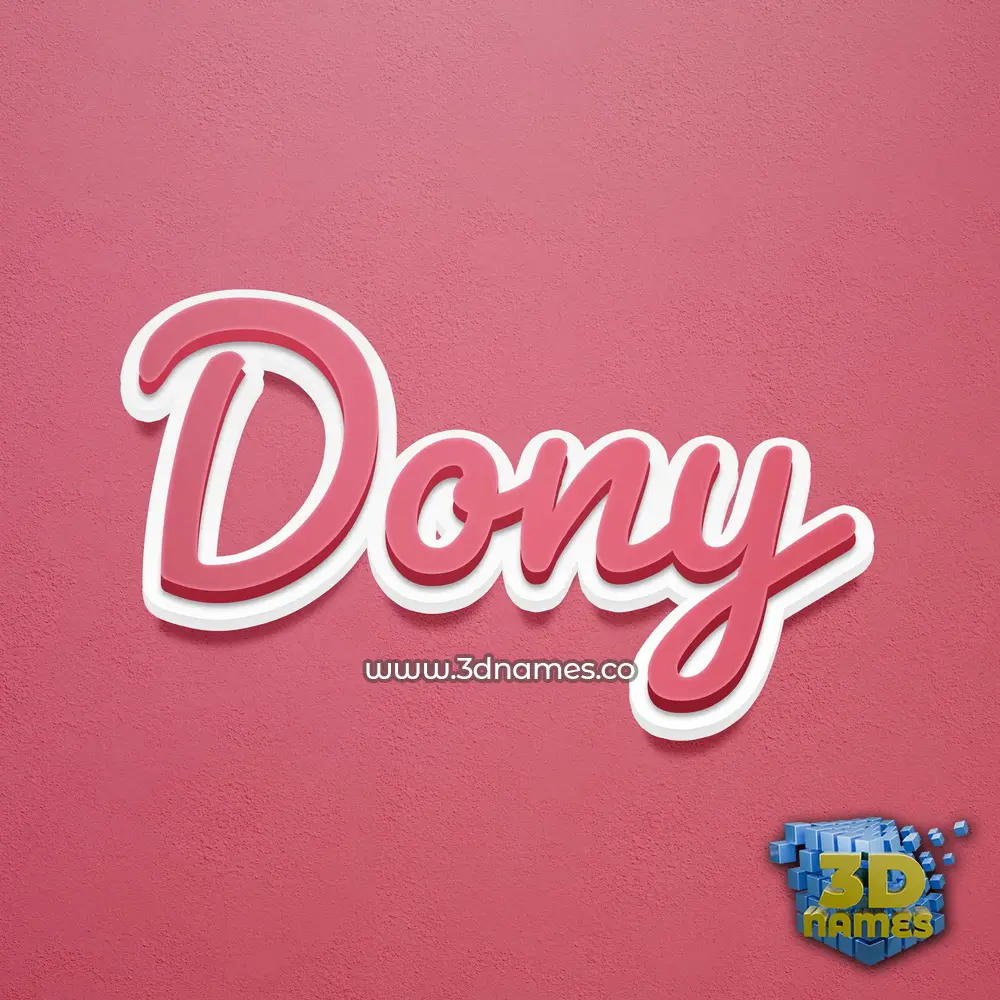 dony in Red Scribble style - 3D name wallpaper