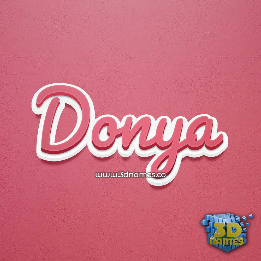 donya in Red Scribble style - 3D name wallpaper