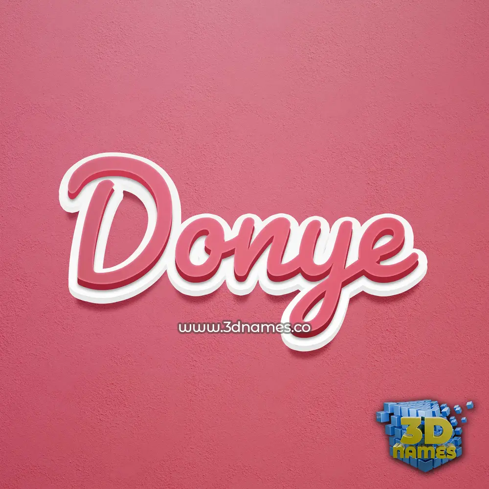 donye in Red Scribble style - 3D name wallpaper