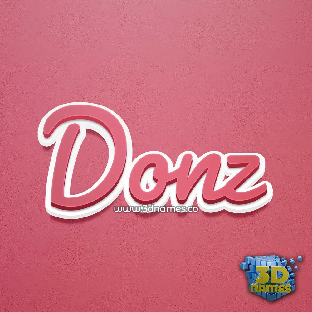 donz in Red Scribble style - 3D name wallpaper