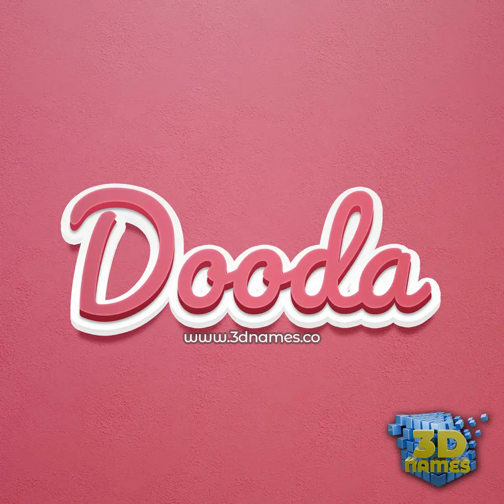 dooda in Red Scribble style - 3D name wallpaper