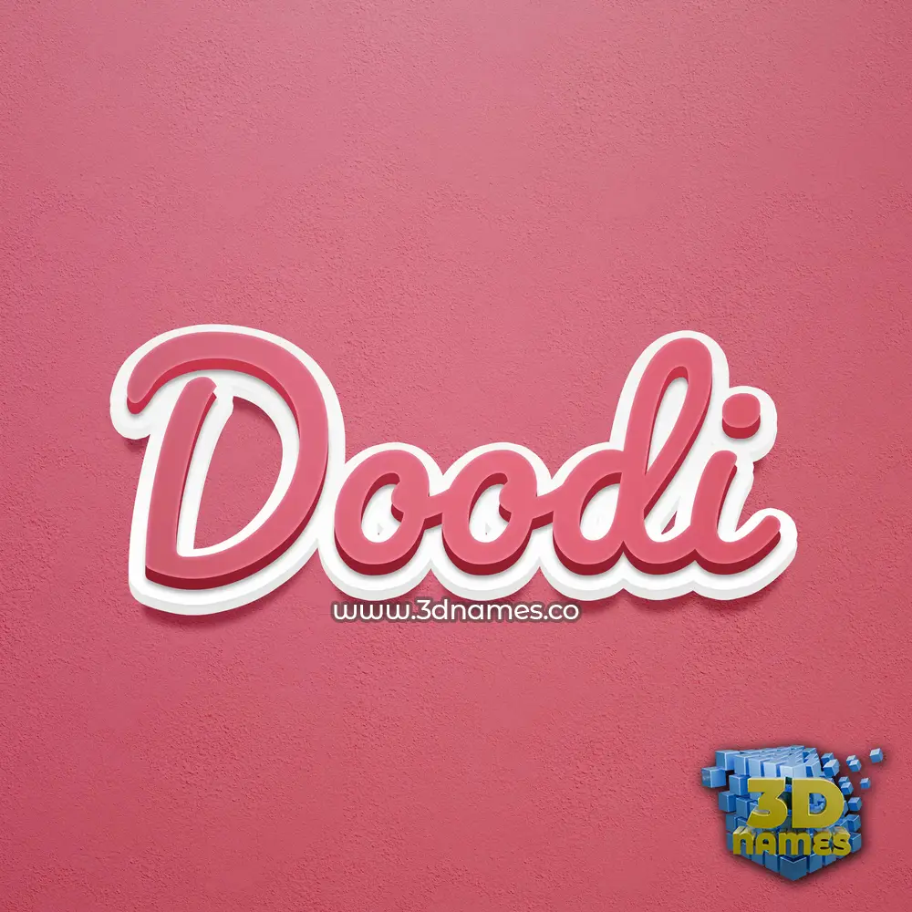 doodi in Red Scribble style - 3D name wallpaper
