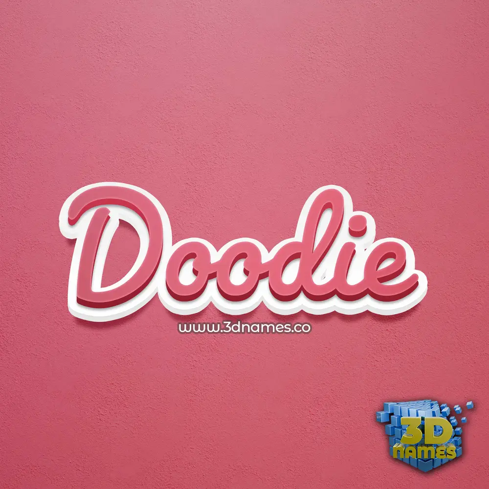 doodie in Red Scribble style - 3D name wallpaper