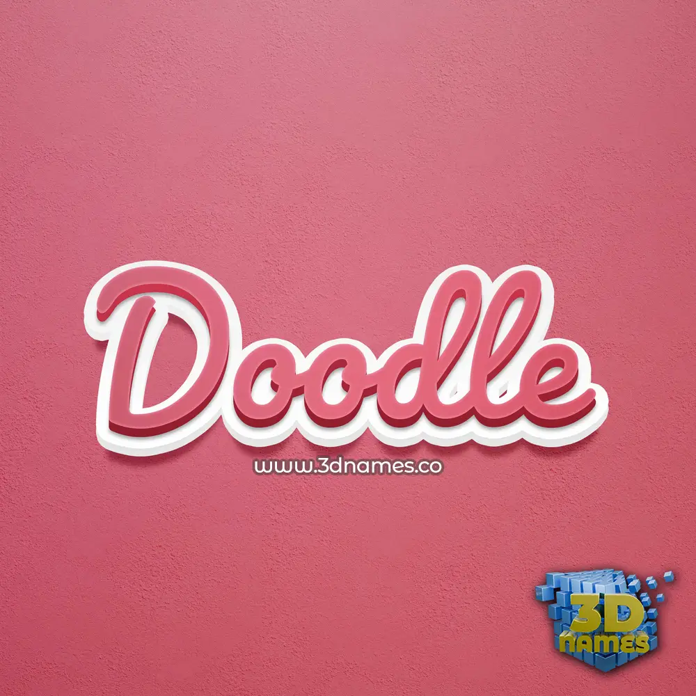 doodle in Red Scribble style - 3D name wallpaper