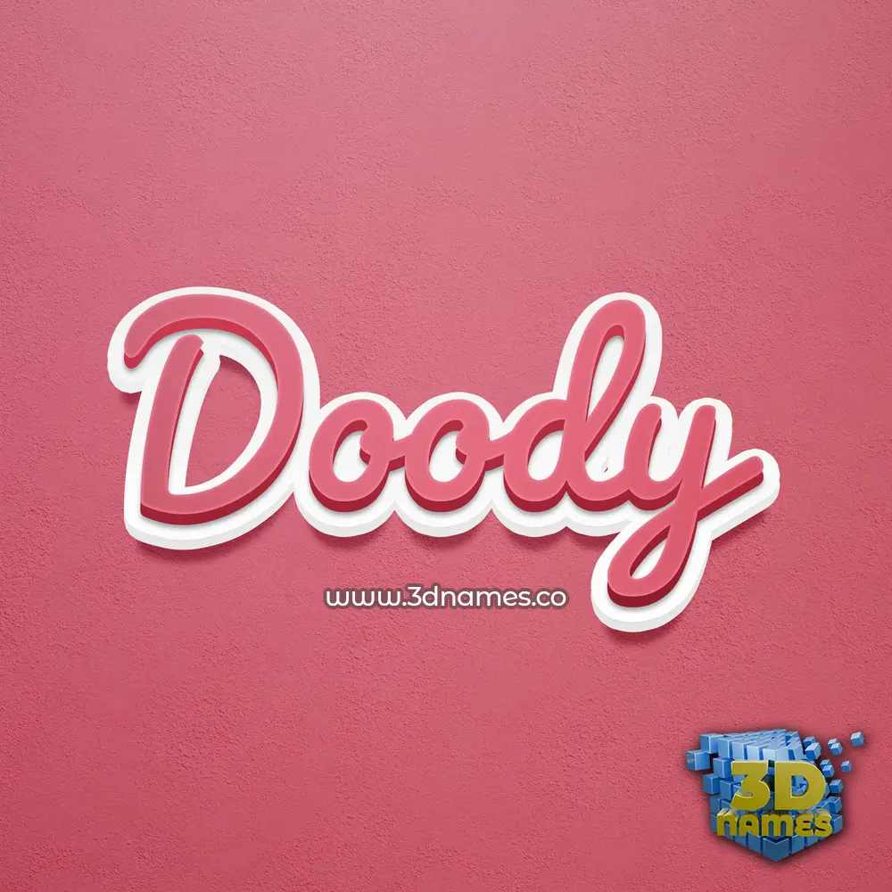 doody in Red Scribble style - 3D name wallpaper