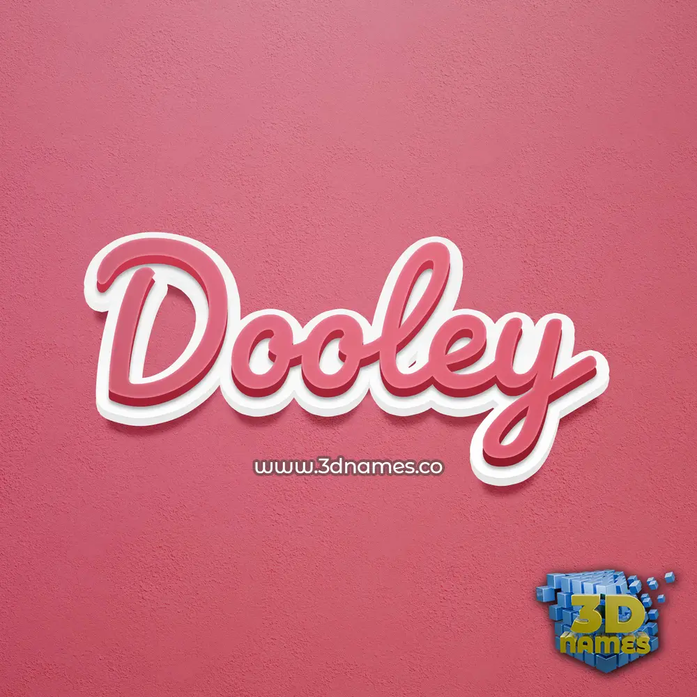 dooley in Red Scribble style - 3D name wallpaper