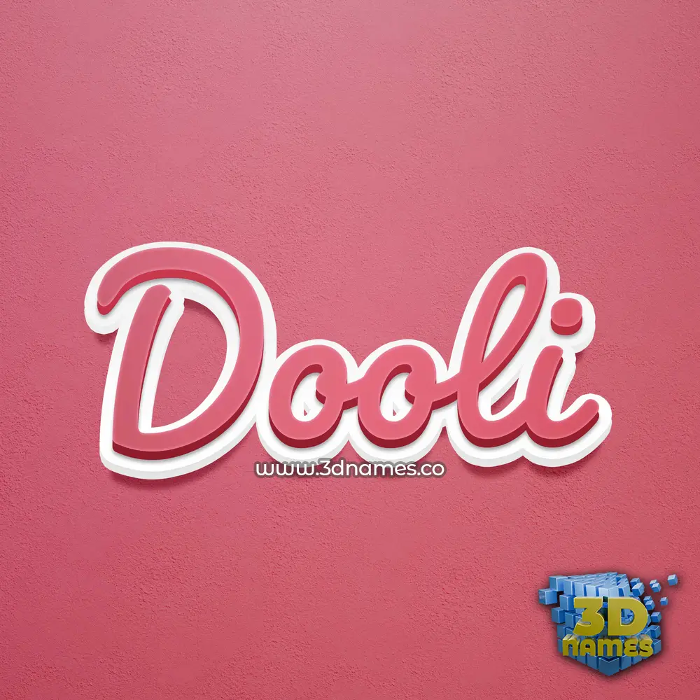 dooli in Red Scribble style - 3D name wallpaper