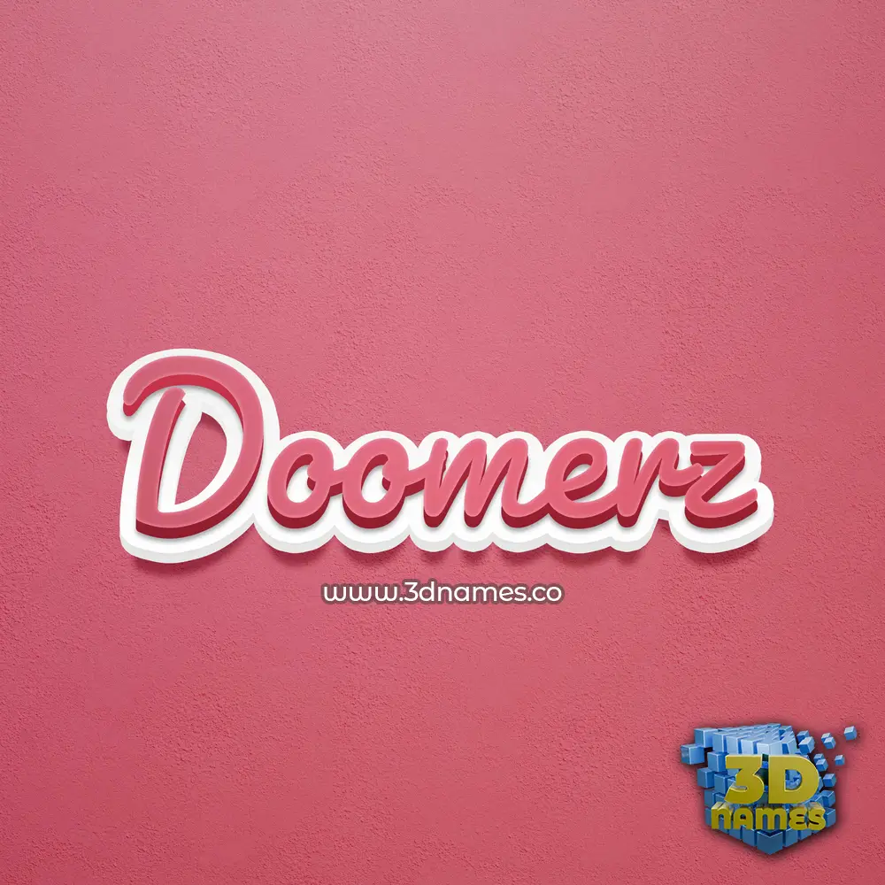 doomerz in Red Scribble style - 3D name wallpaper