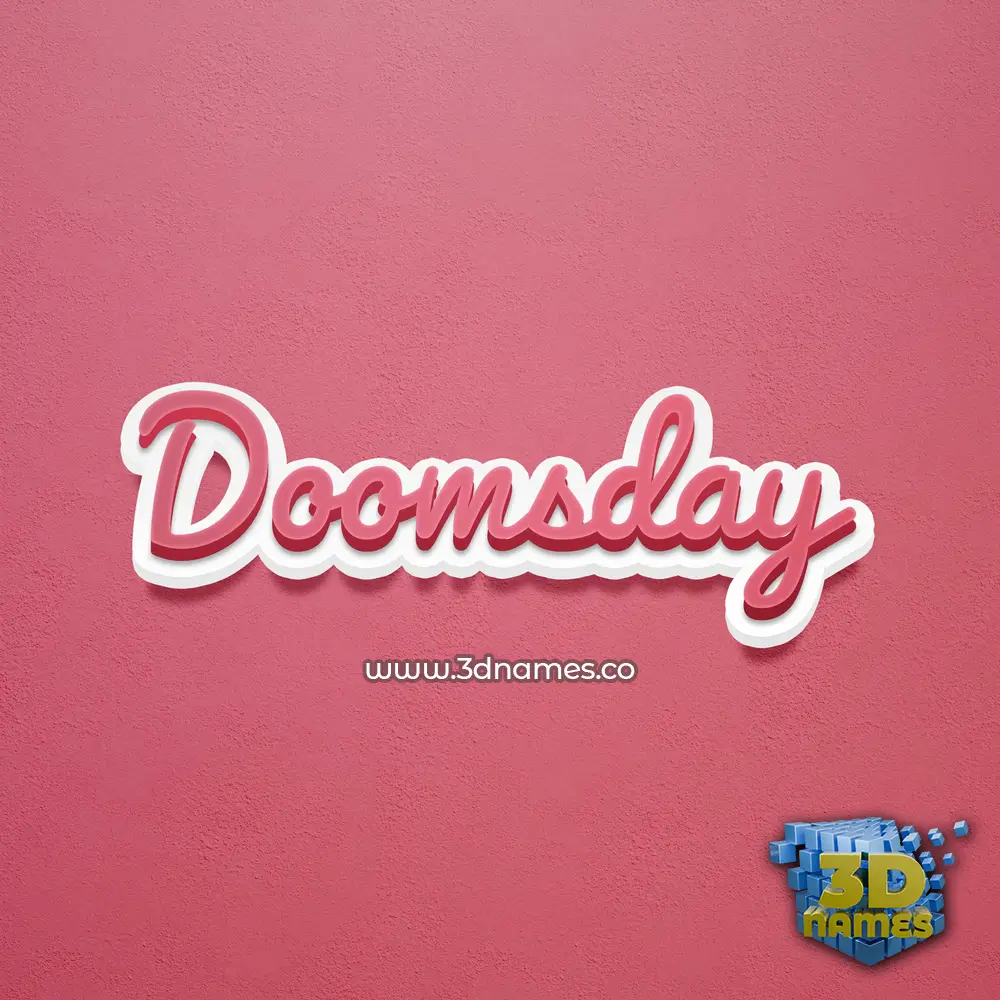 doomsday in Red Scribble style - 3D name wallpaper