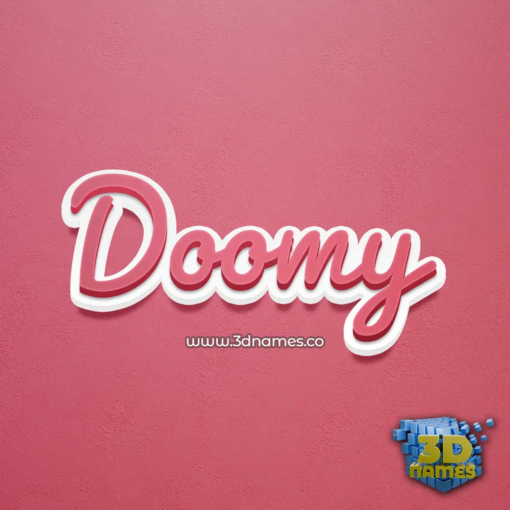 doomy in Red Scribble style - 3D name wallpaper