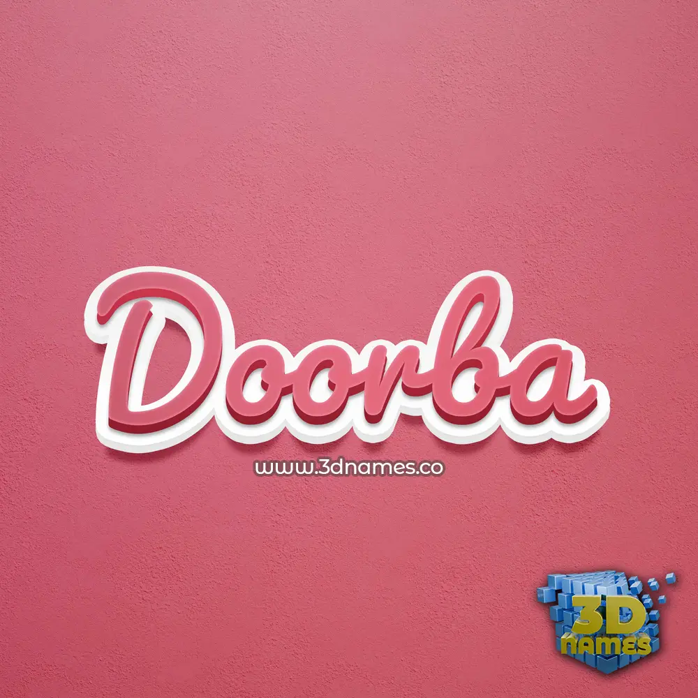 doorba in Red Scribble style - 3D name wallpaper