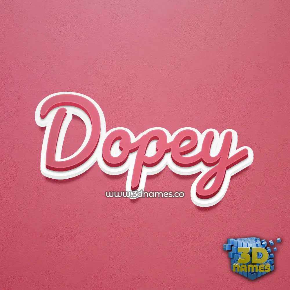 dopey in Red Scribble style - 3D name wallpaper