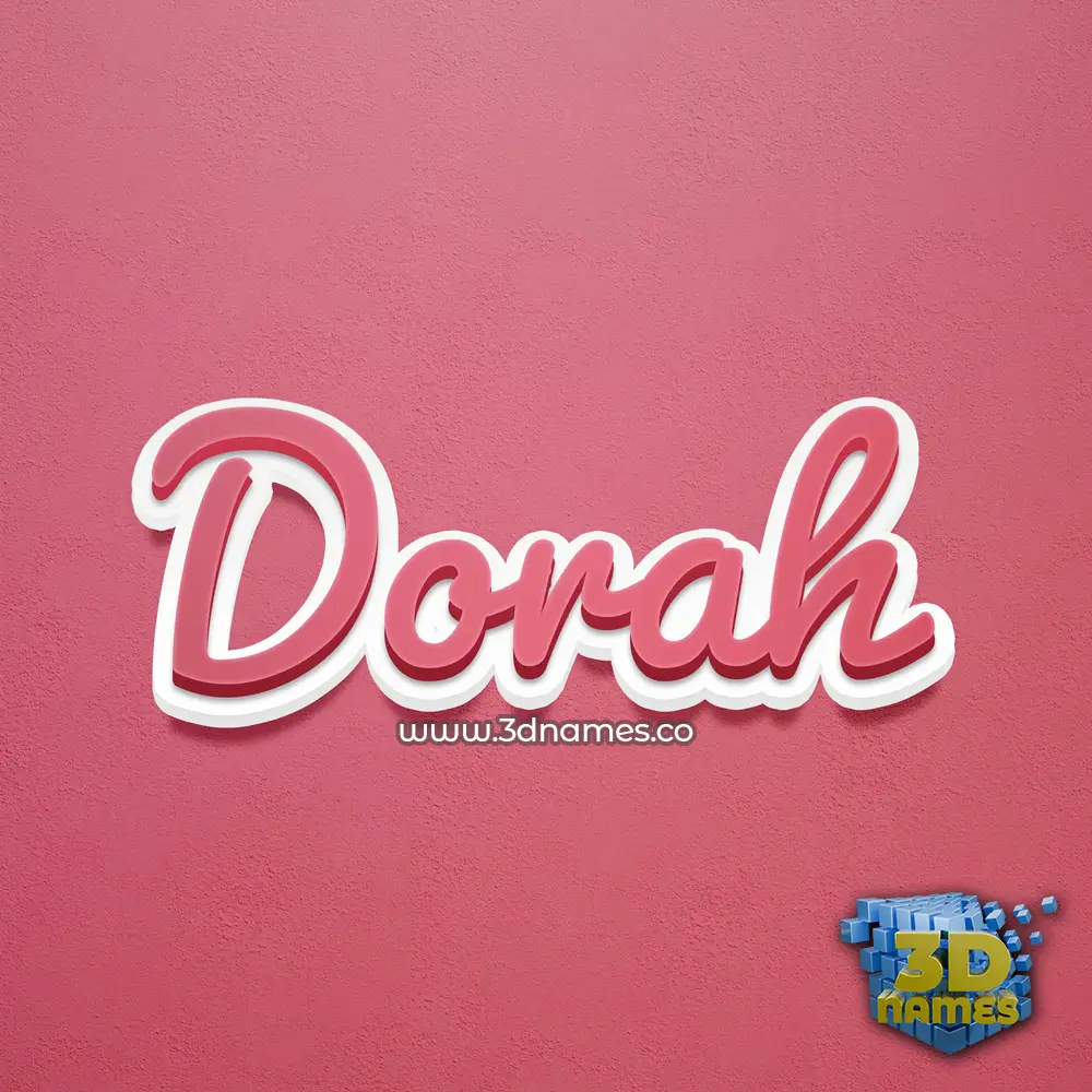 dorah in Red Scribble style - 3D name wallpaper