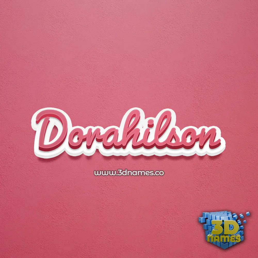 dorahilson in Red Scribble style - 3D name wallpaper