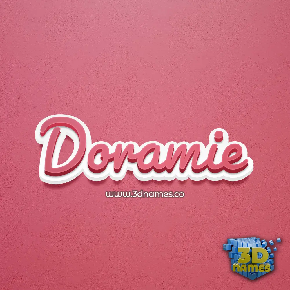 doramie in Red Scribble style - 3D name wallpaper