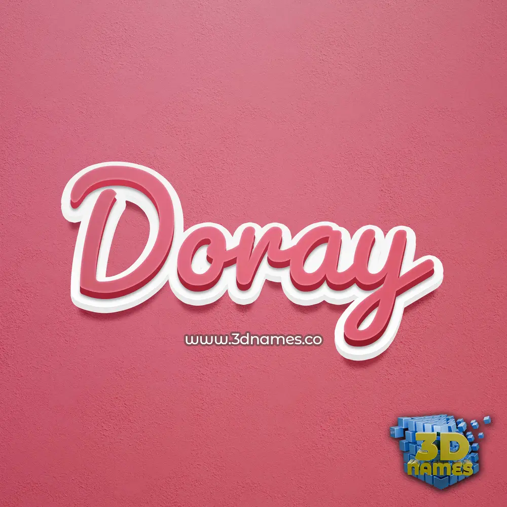 doray in Red Scribble style - 3D name wallpaper
