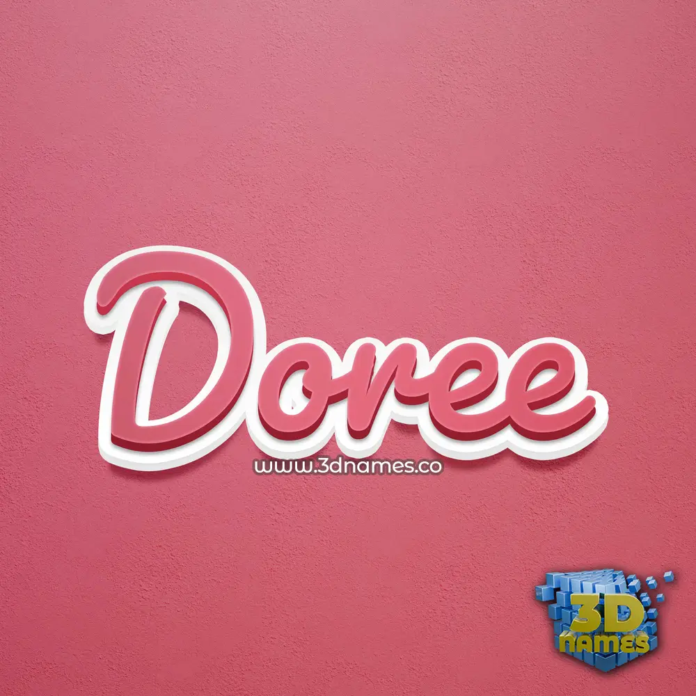 doree in Red Scribble style - 3D name wallpaper