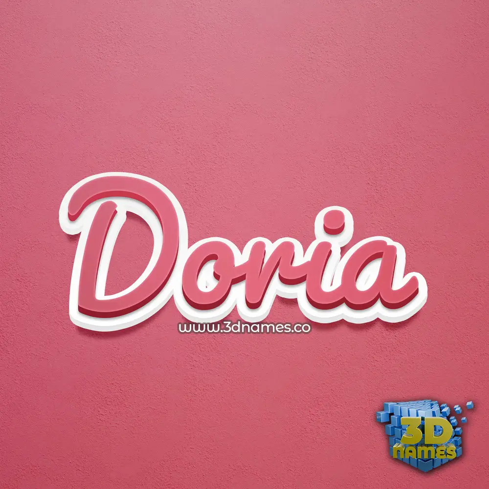 doria in Red Scribble style - 3D name wallpaper