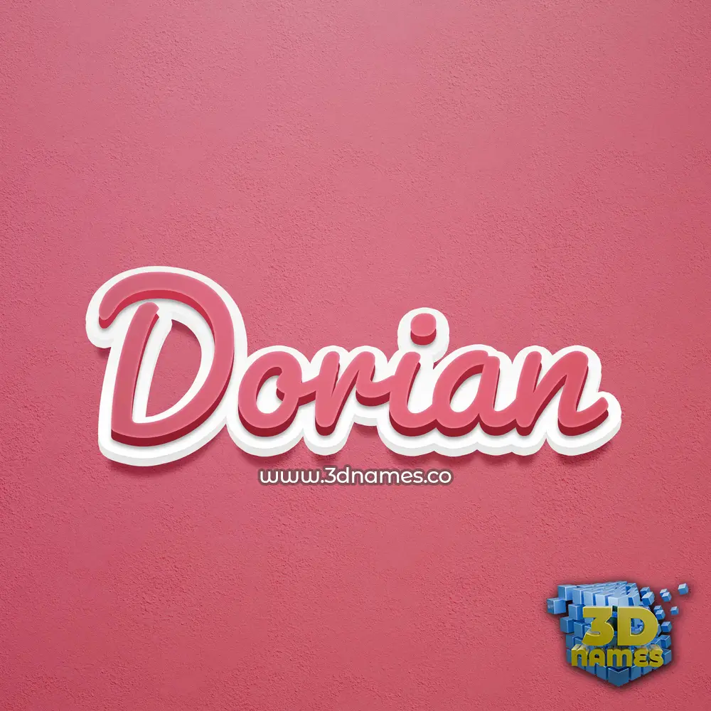 dorian in Red Scribble style - 3D name wallpaper
