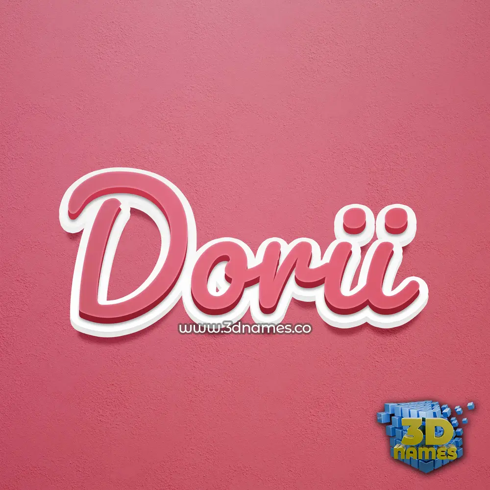 dorii in Red Scribble style - 3D name wallpaper