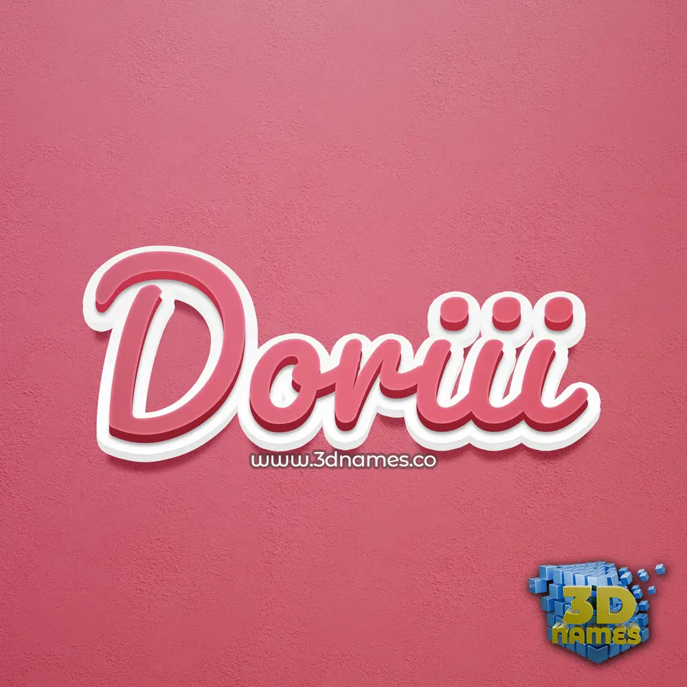 doriii in Red Scribble style - 3D name wallpaper