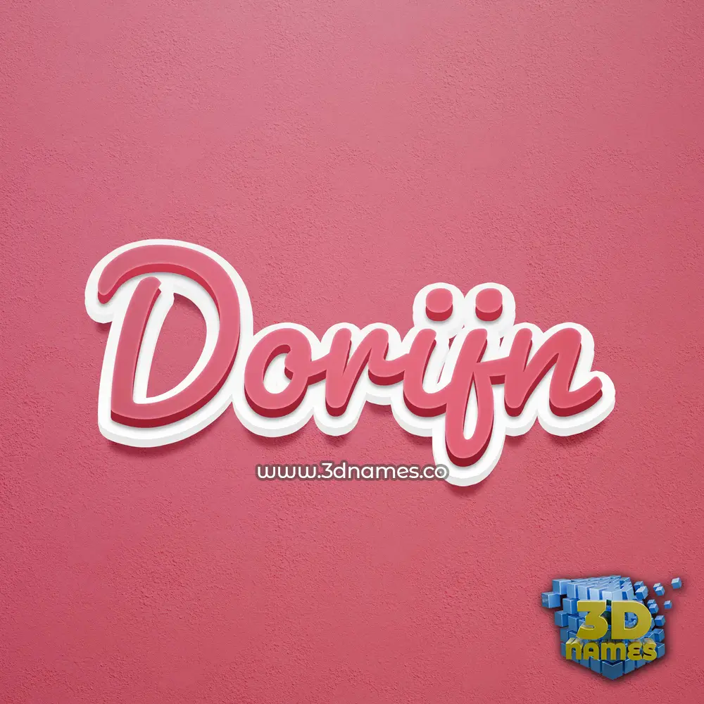 dorijn in Red Scribble style - 3D name wallpaper