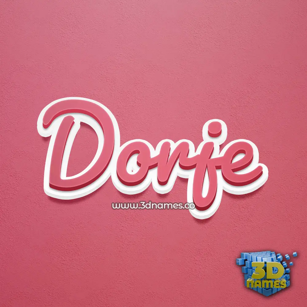 dorje in Red Scribble style - 3D name wallpaper