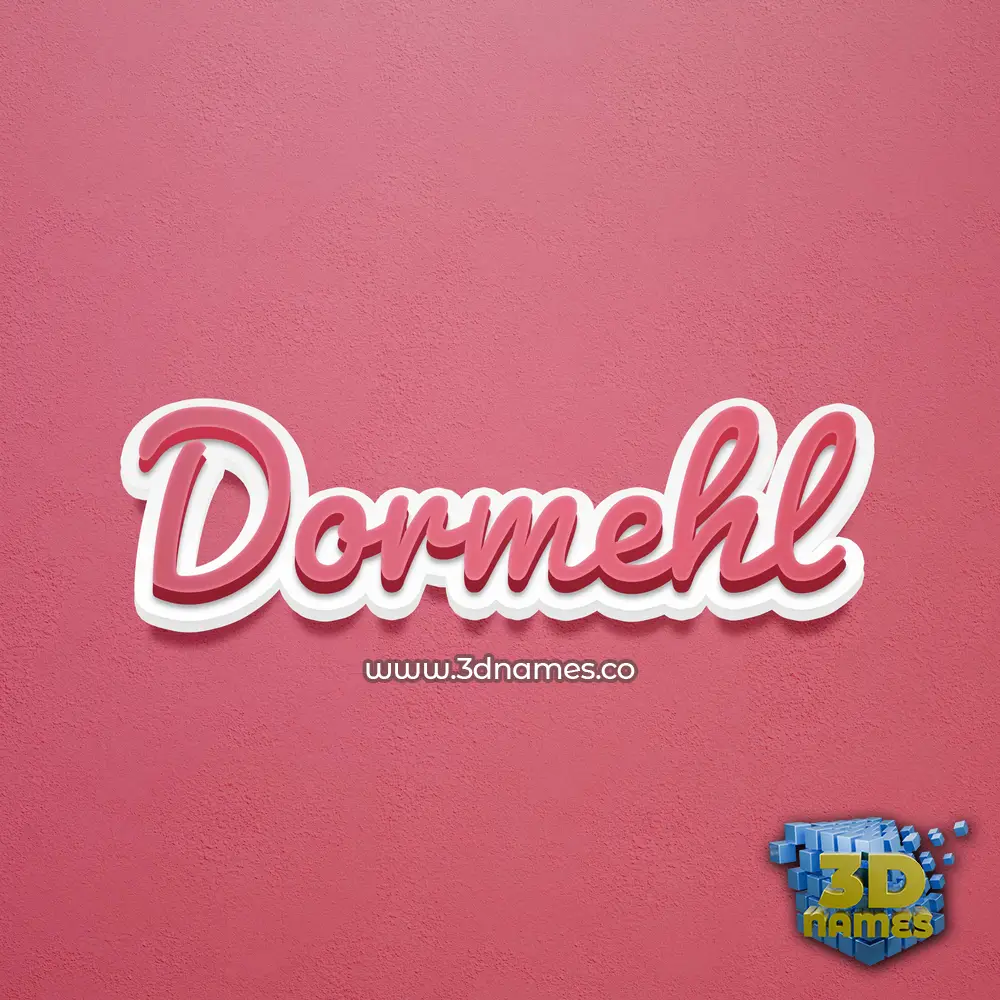 dormehl in Red Scribble style - 3D name wallpaper