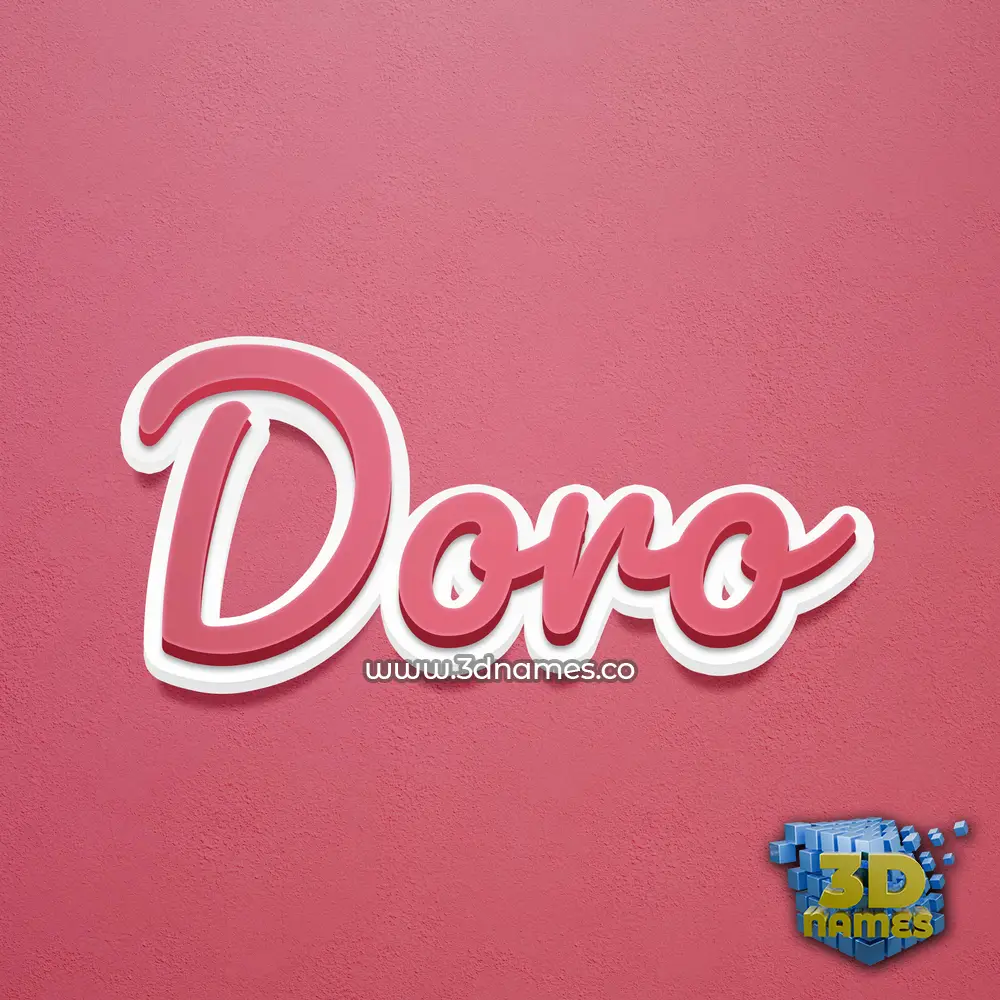 doro in Red Scribble style - 3D name wallpaper