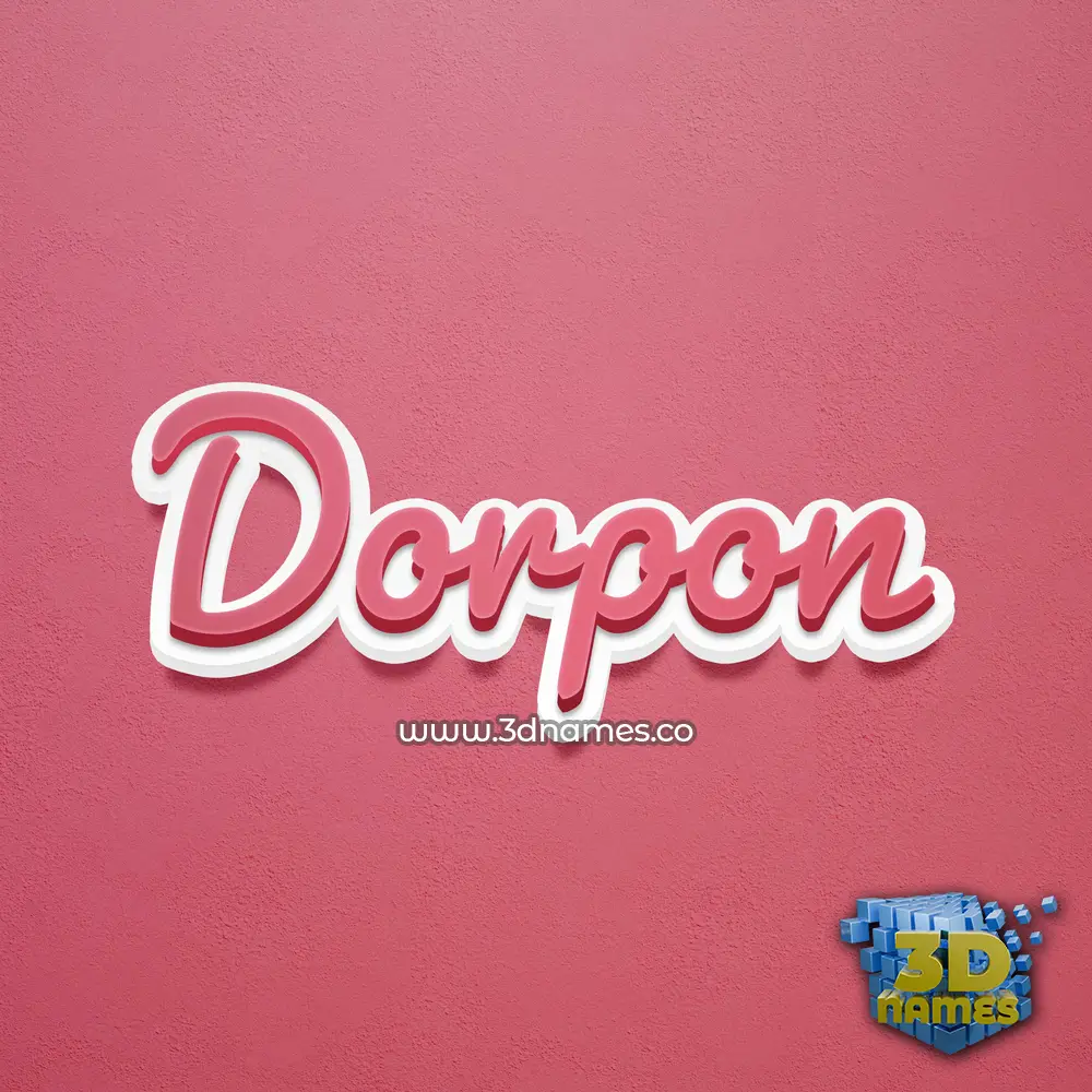 dorpon in Red Scribble style - 3D name wallpaper