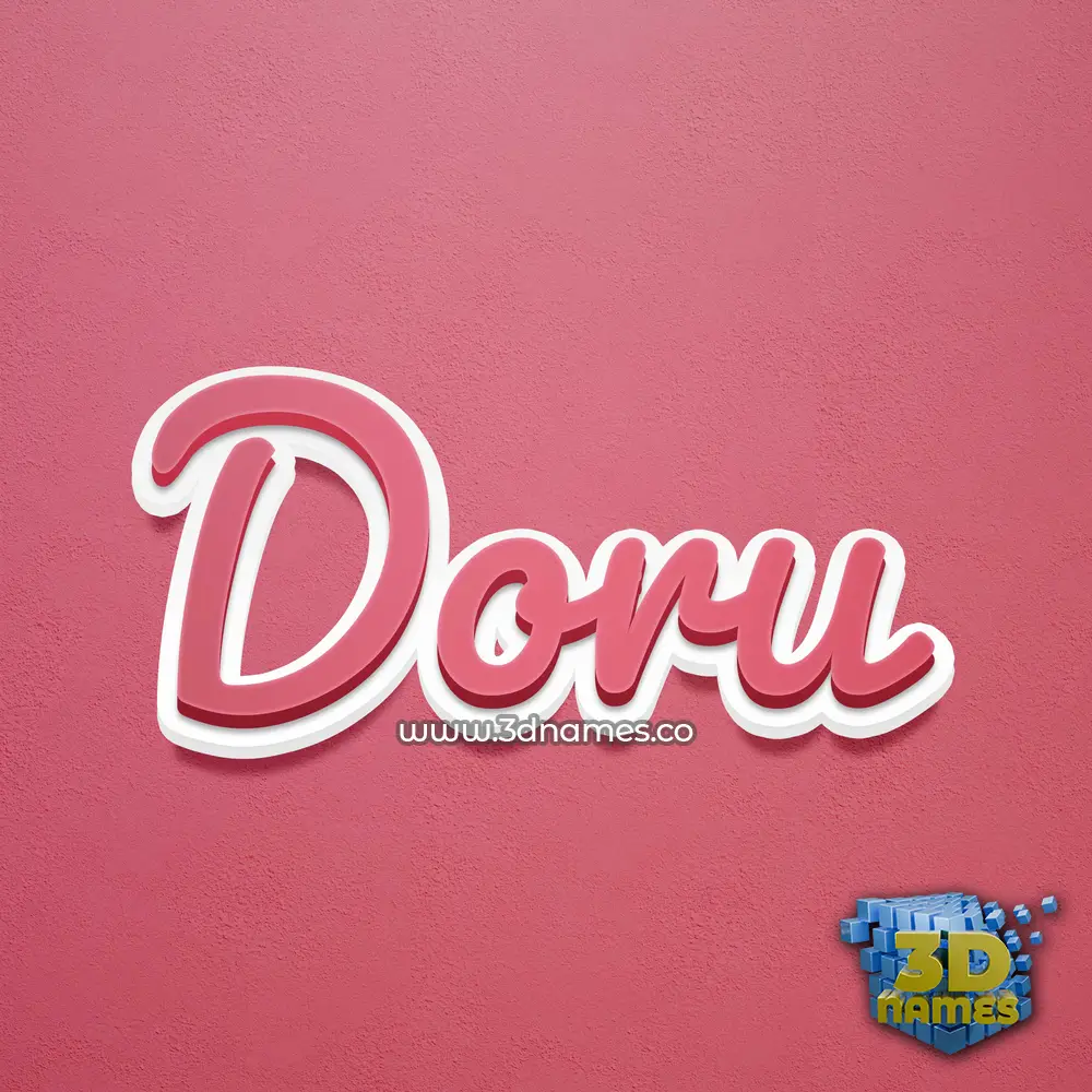 doru in Red Scribble style - 3D name wallpaper