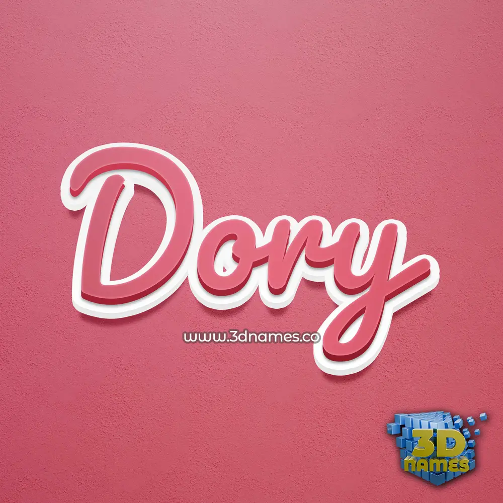 dory in Red Scribble style - 3D name wallpaper