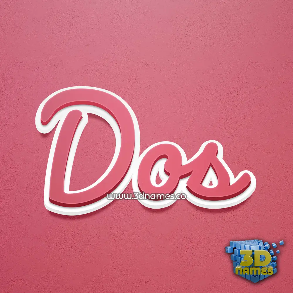 dos in Red Scribble style - 3D name wallpaper