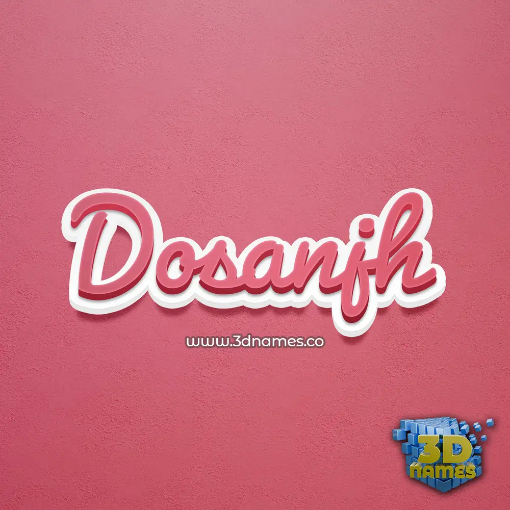 dosanjh in Red Scribble style - 3D name wallpaper