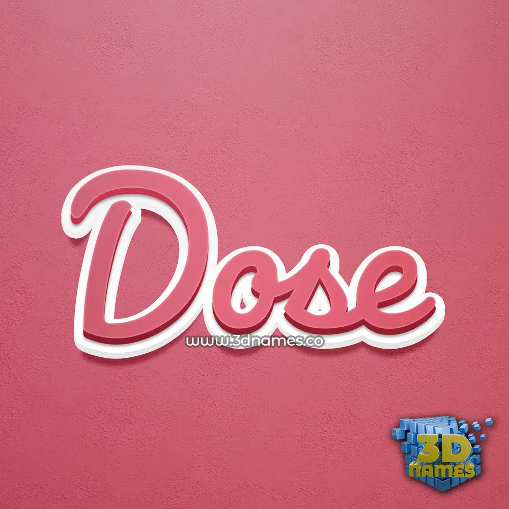 dose in Red Scribble style - 3D name wallpaper