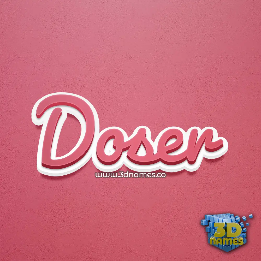 doser in Red Scribble style - 3D name wallpaper