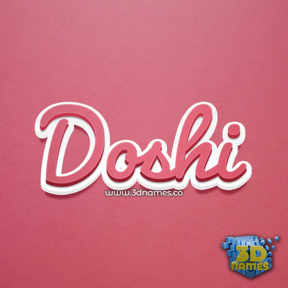 doshi in Red Scribble style - 3D name wallpaper