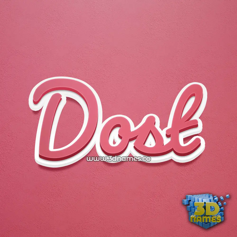 dost in Red Scribble style - 3D name wallpaper