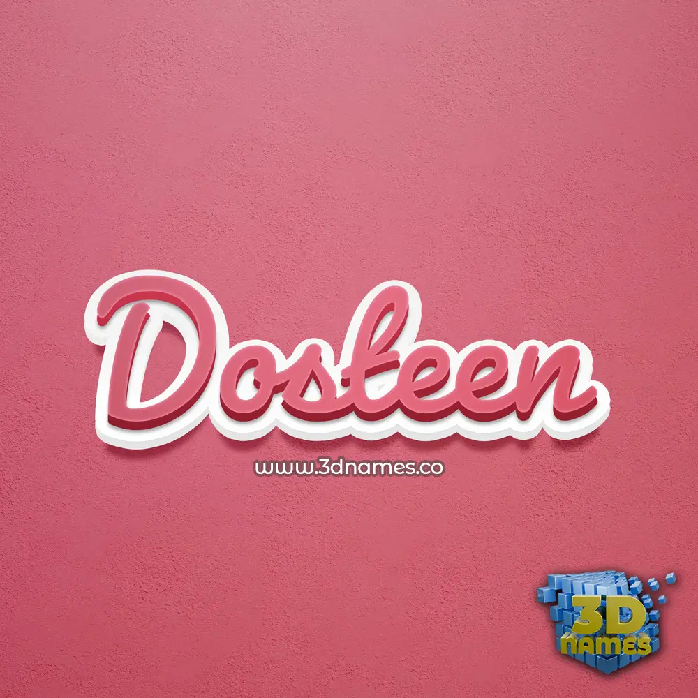 dosteen in Red Scribble style - 3D name wallpaper