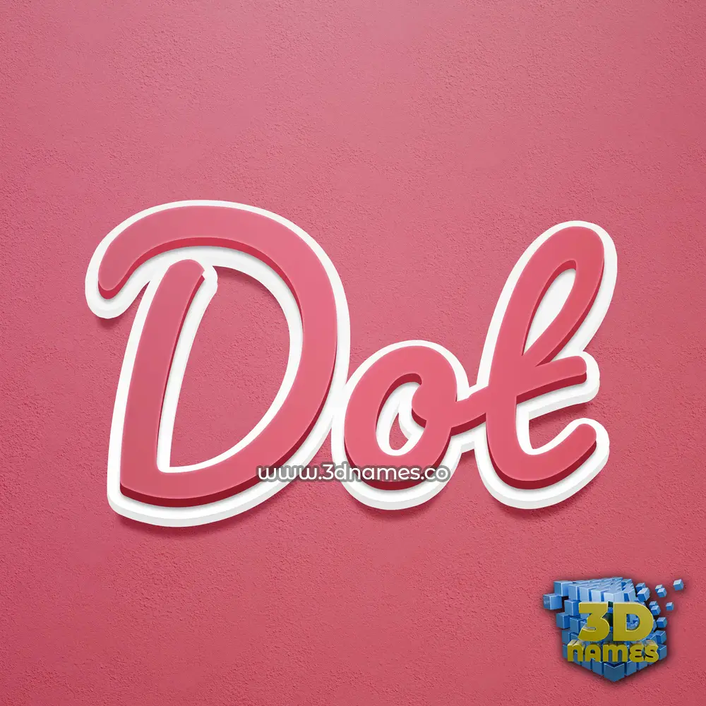dot in Red Scribble style - 3D name wallpaper
