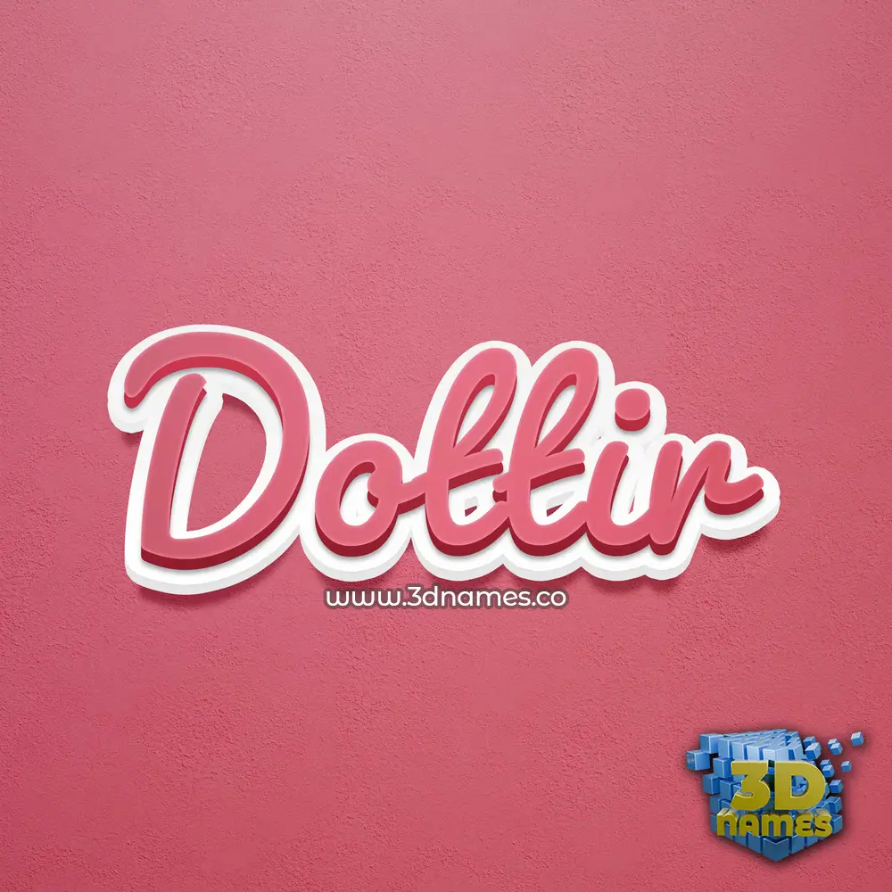 dottir in Red Scribble style - 3D name wallpaper