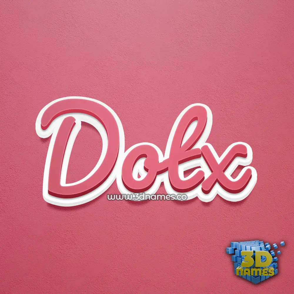 dotx in Red Scribble style - 3D name wallpaper